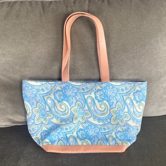 Talbots Handbags - Talbots Paisley Tote with Tan Accents
